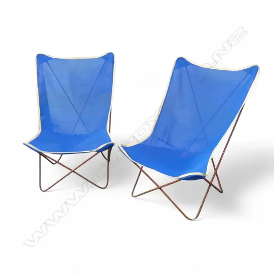 PR VINTAGE BUTTERFLY CHAIRS; BLUE MESH 625x750x915mm