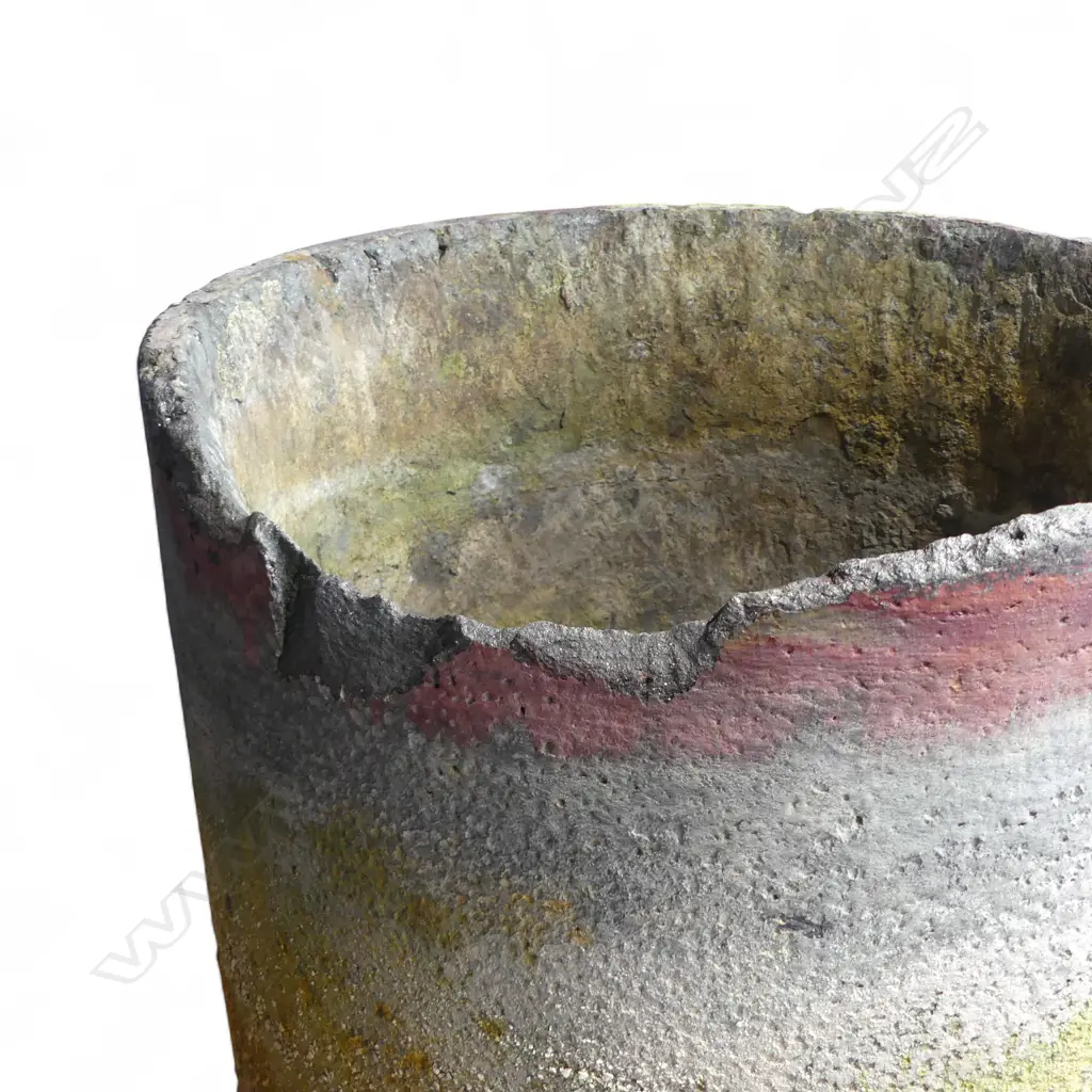 VERY LARGE VINTAGE CRUCIBLE with natural coloured exterior H.1120mm, 600mm dia Image 1++