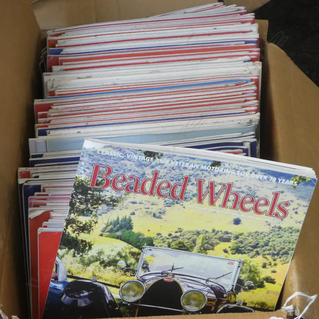 2 BOXES BEADED WHEELS: MAGAZINE OF VINTAGE CAR CLUB NZ Image 1++
