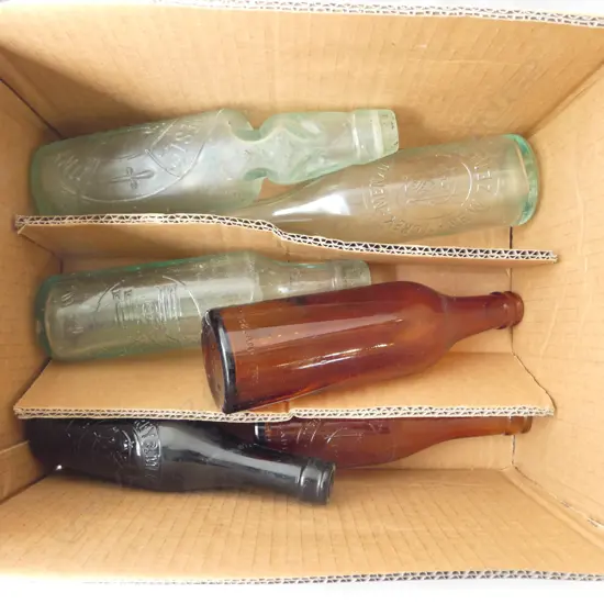 6 OLD N.Z. GLASS BOTTLES 