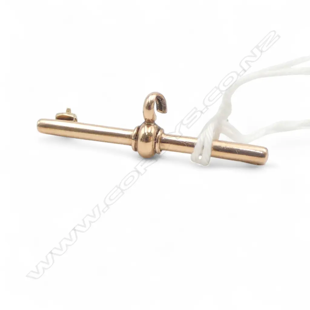 VICTORIAN 15ct ROSE GOLD T-BAR converted to a BROOCH 3gms Image 1++
