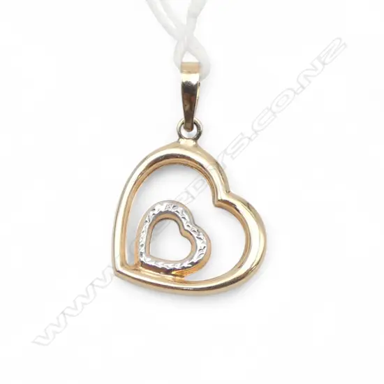 9ct HEART PENDANT, 0.48gm