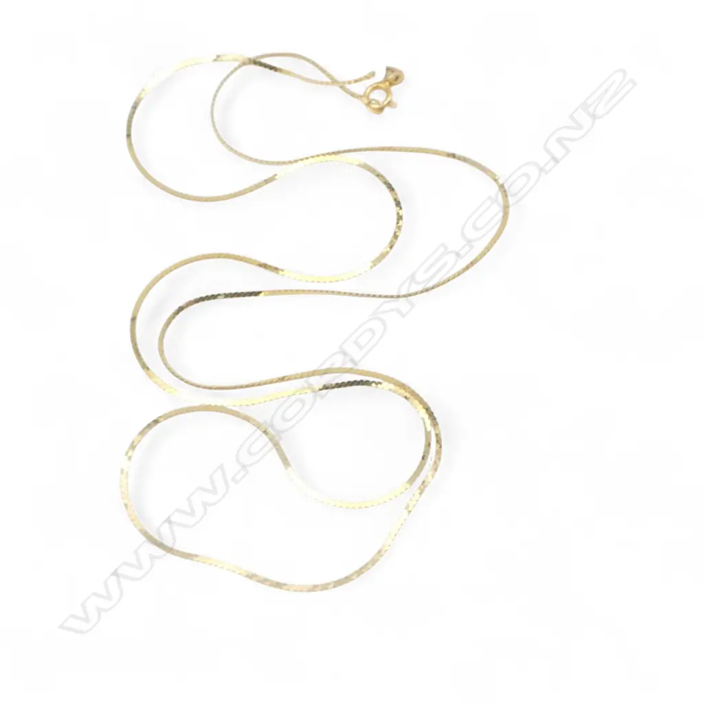 14ct GOLD ITALIAN FLAT LINK NECK CHAIN 1.25gms Image 1++