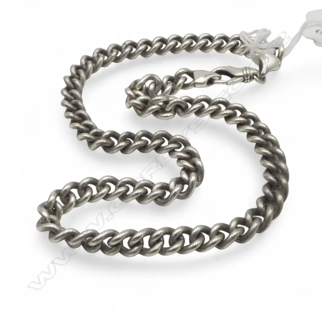 SILVER CURB LINK CHAIN, 53.62gm Image 1++