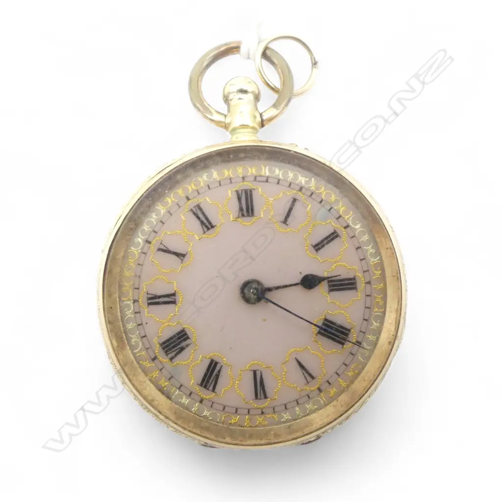 14CT GOLD LADIES POCKET WATCH 33.82gms including movement  (faulted) Image 1++