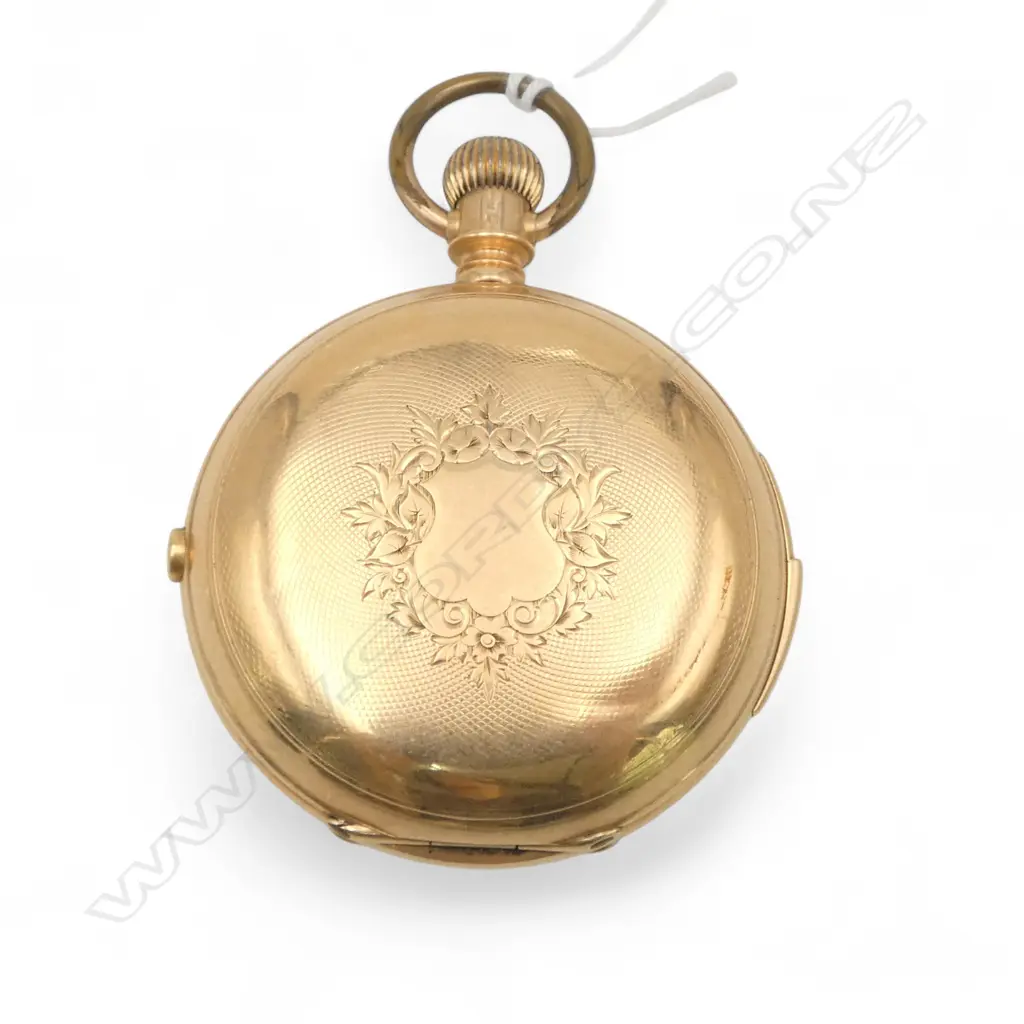 c1900 SWISS 14CT GOLD REPEATER GENT'S HUNTER POCKET WATCH not running 113.7gms Image 1++
