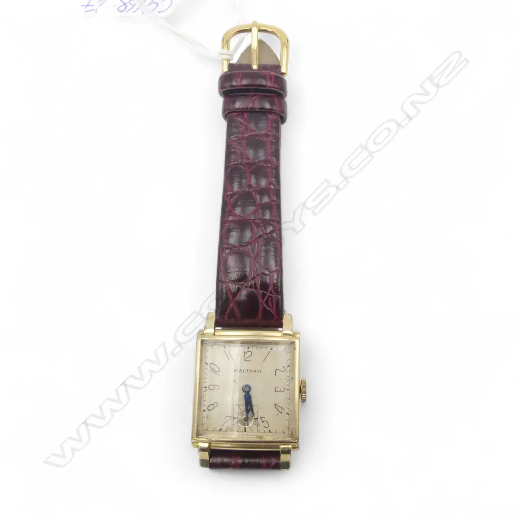 c1940's GENT'S WALTHAM WRISTWATCH 14CT GOLD FILLED apparently not running Image 1++