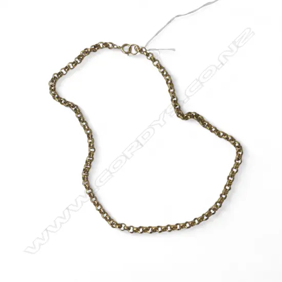 Probably GOLD PLATE BELCHER LINK NECK CHAIN with 9ct gold clasp fittings. L.440mm