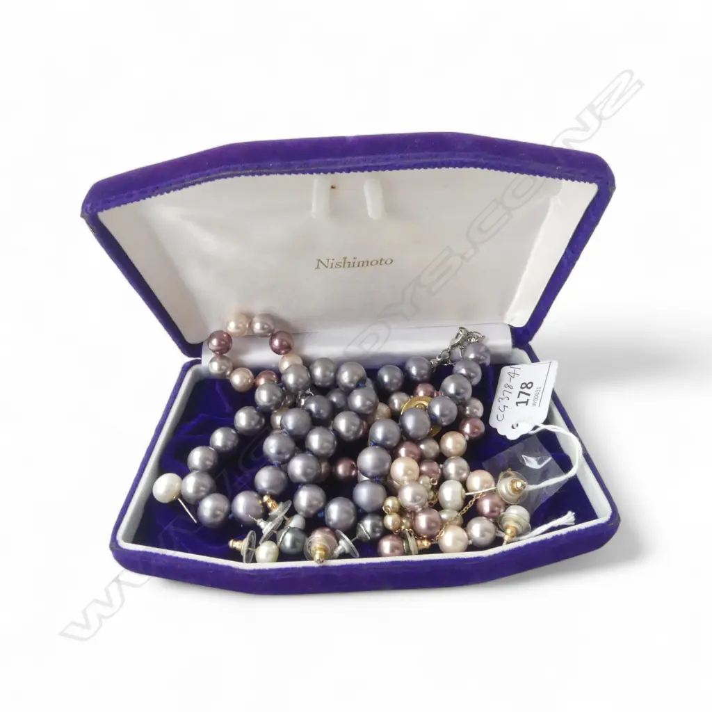 ASST. COSTUME PEARL NECKLACES & EARRINGS Image 1++