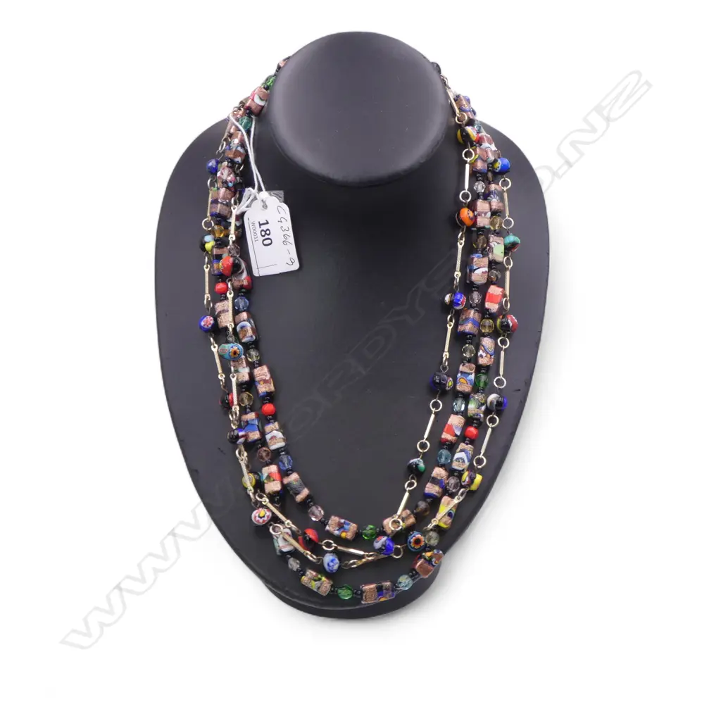 2 OPERA LENGTH VENETIAN MILLIFIORI MURANO NECKLACES Image 1++
