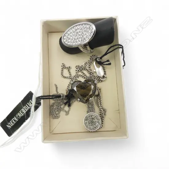 TWO DYRBERG & KERN RINGS & PENDANT new old stock