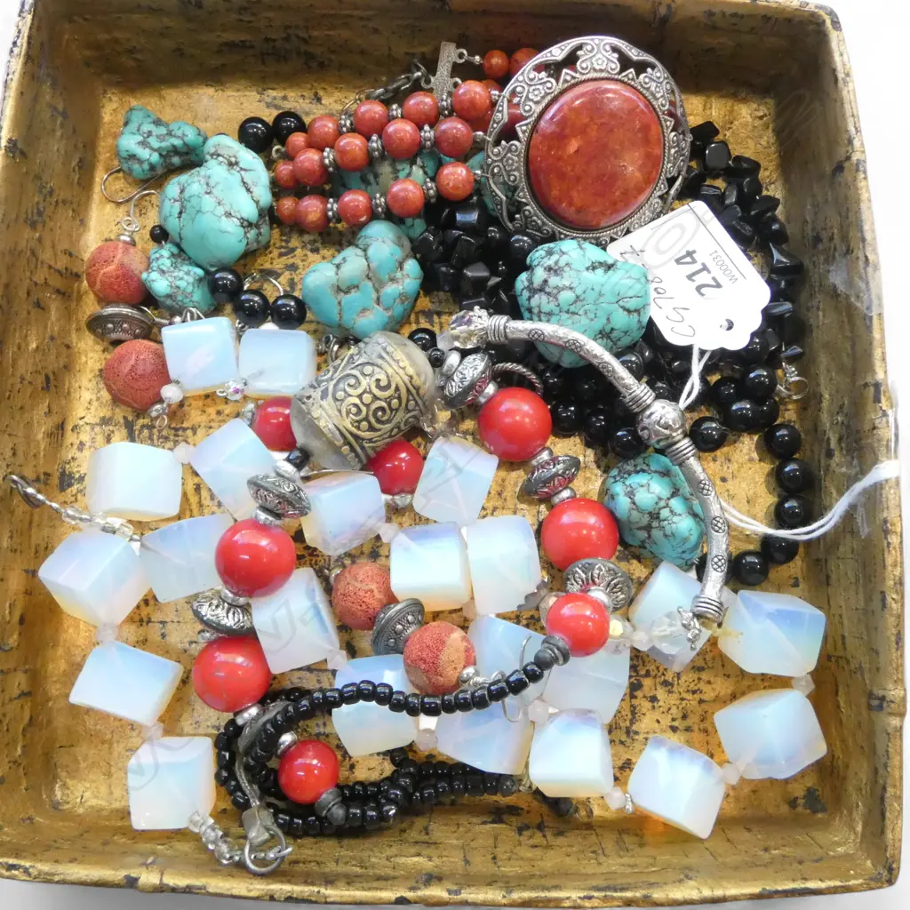 ASST. JEWELLERY INCLDS; TURQUOISE & ETHNIC SILVER Image 1++