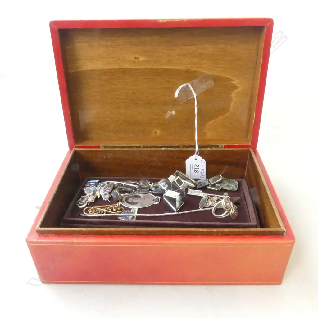 ASST. PAUA SILVER JEWELLERY, SOME STG, BOXED W.230mm Image 1++