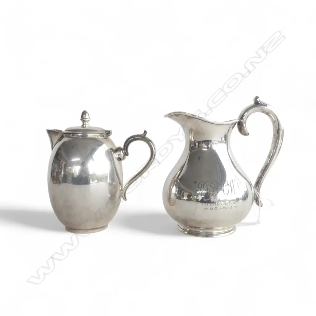 2 PCES SILVER PLATE; JUG & COFFEE POT Image 1++
