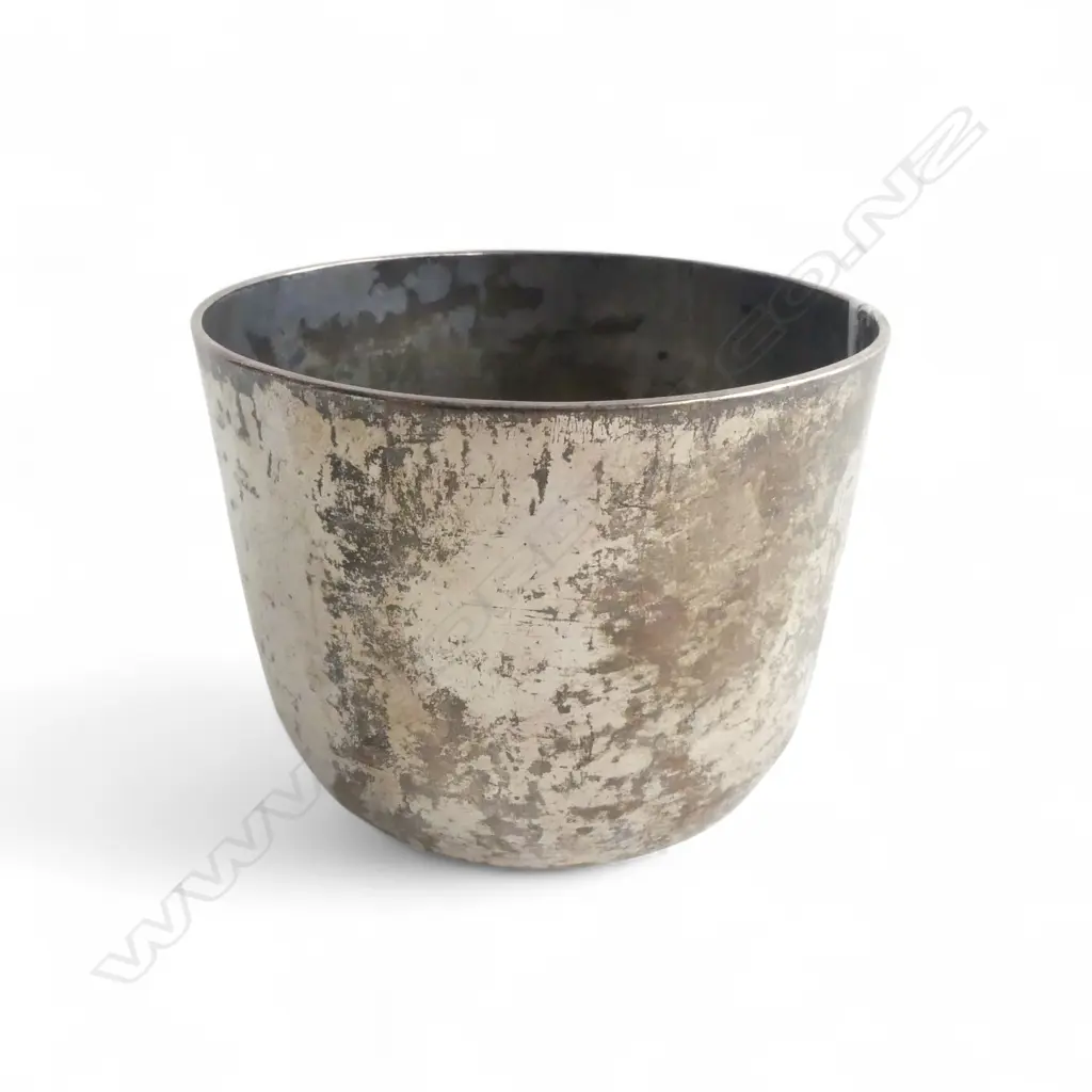 GEORGE III or earlier SILVER (Britannia standard) BEAKER a few dents. 138gms Image 1++