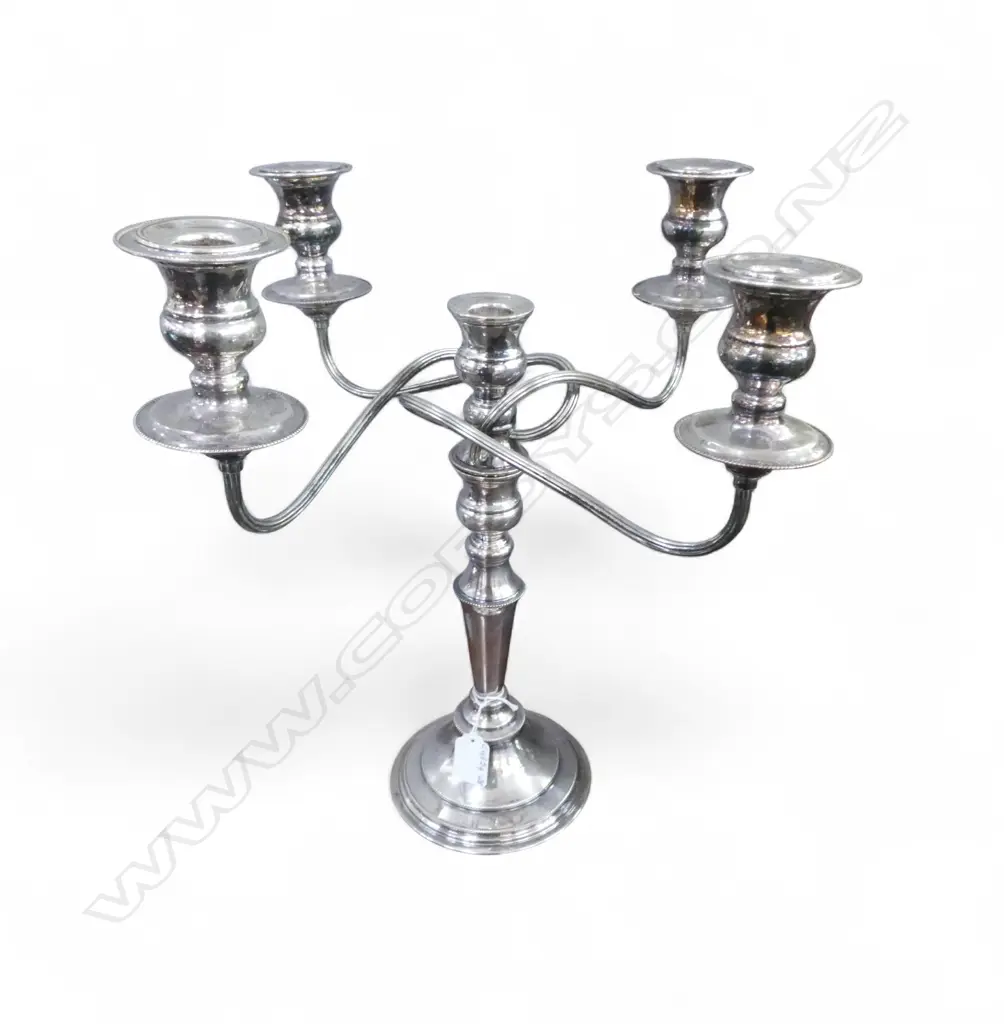 HEAVY TABLE CANDELABRA , SHEFFIELD PLATE c1920, H.400mm Image 1++