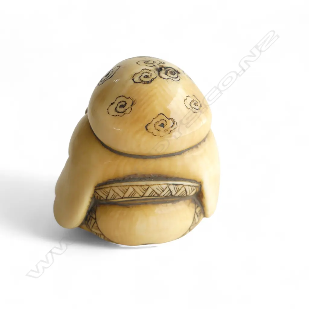 IVORY NETSUKE, DAIKOKU, SIGNED Image 1++