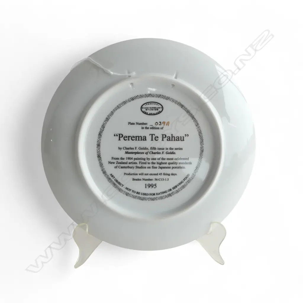 'PEREMA TE PAHAU' TEMUKA, CANTERBURY STUDIOS LTD ED PLATE reproduced from the 1904 Charles F. Goldie painting Image 1++