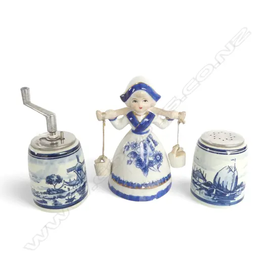 3 DUTCH THEMED ITEMS: salt + pepper + bell