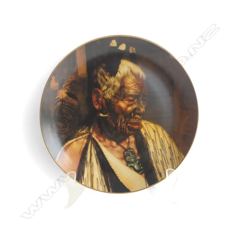 'TUMAI TAWHITI' TEMUKA, CANTERBURY STUDIOS LTD ED PLATE reproduced from the 1913 Charles F. Goldie painting Image 1++