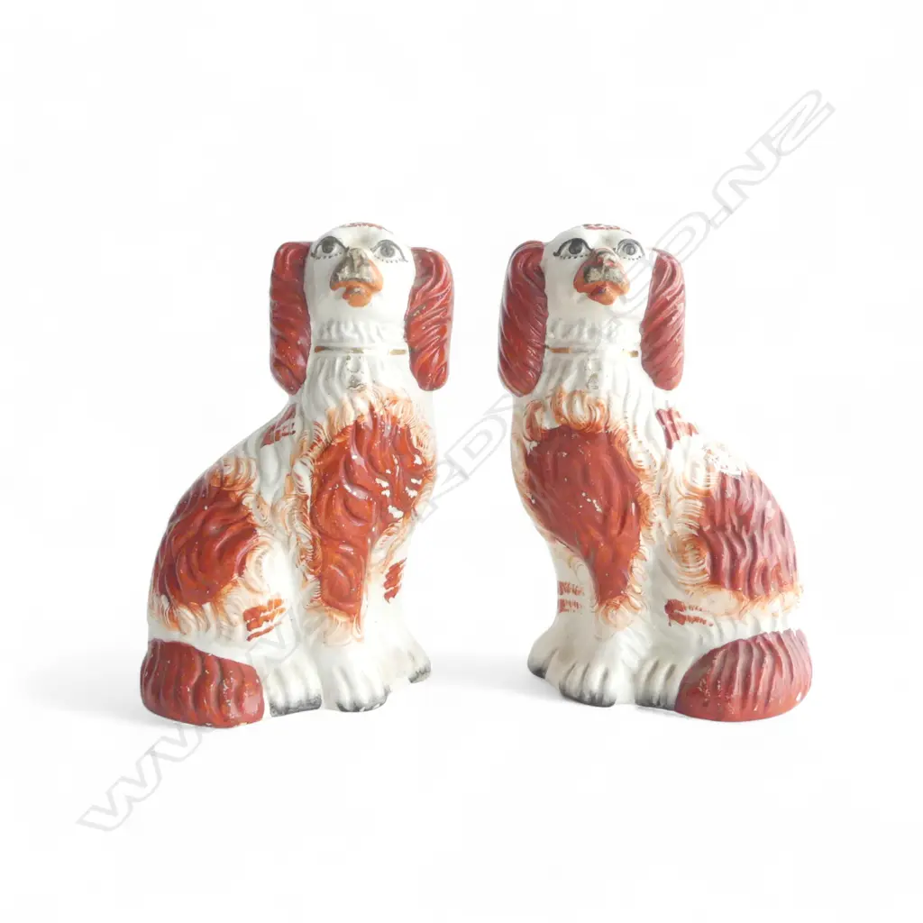 PR ANTIQUE STAFFORDSHIRE DOGS H.160mm, FAULTS Image 1++