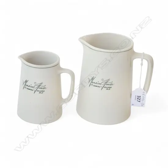 TWO CROWN LYNN MANSION HOUSE JUGS