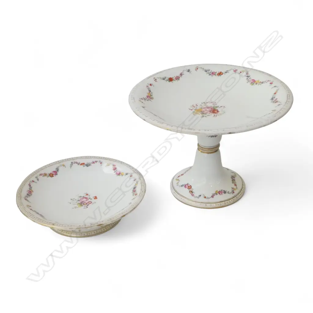 PORCELAIN COMPORT + FOOTED CAKE PLATE H200mm Image 1++