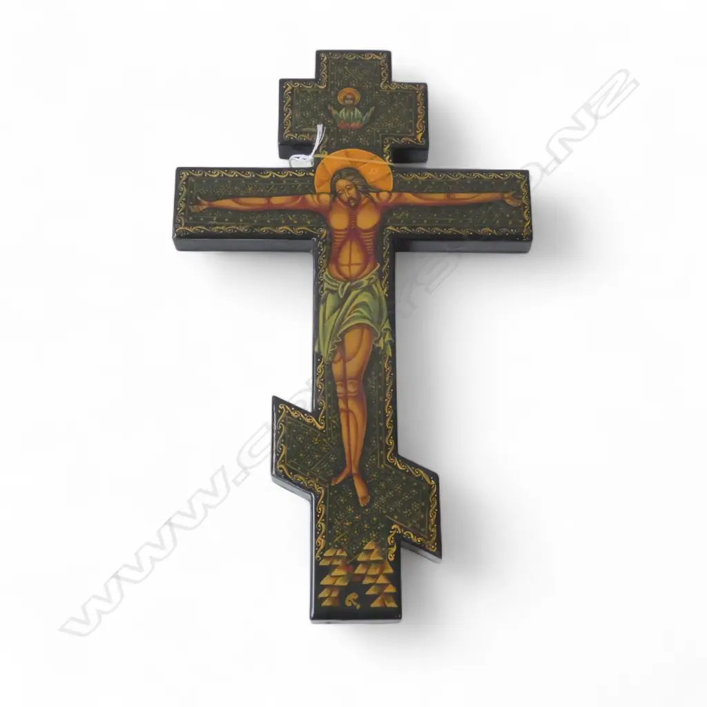 CAROLINE MCCONDACH A HANDPAINTED CRUCIFIX 280 X 170 MM Image 1++