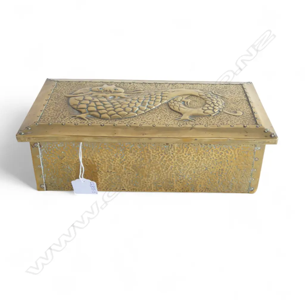 BRASS ARTS AND CRAFTS DRAGON BOX 245 x 130 x 80mm Image 1++