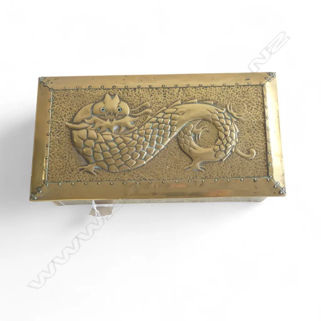 BRASS ARTS AND CRAFTS DRAGON BOX 245 x 130 x 80mm Image 1++