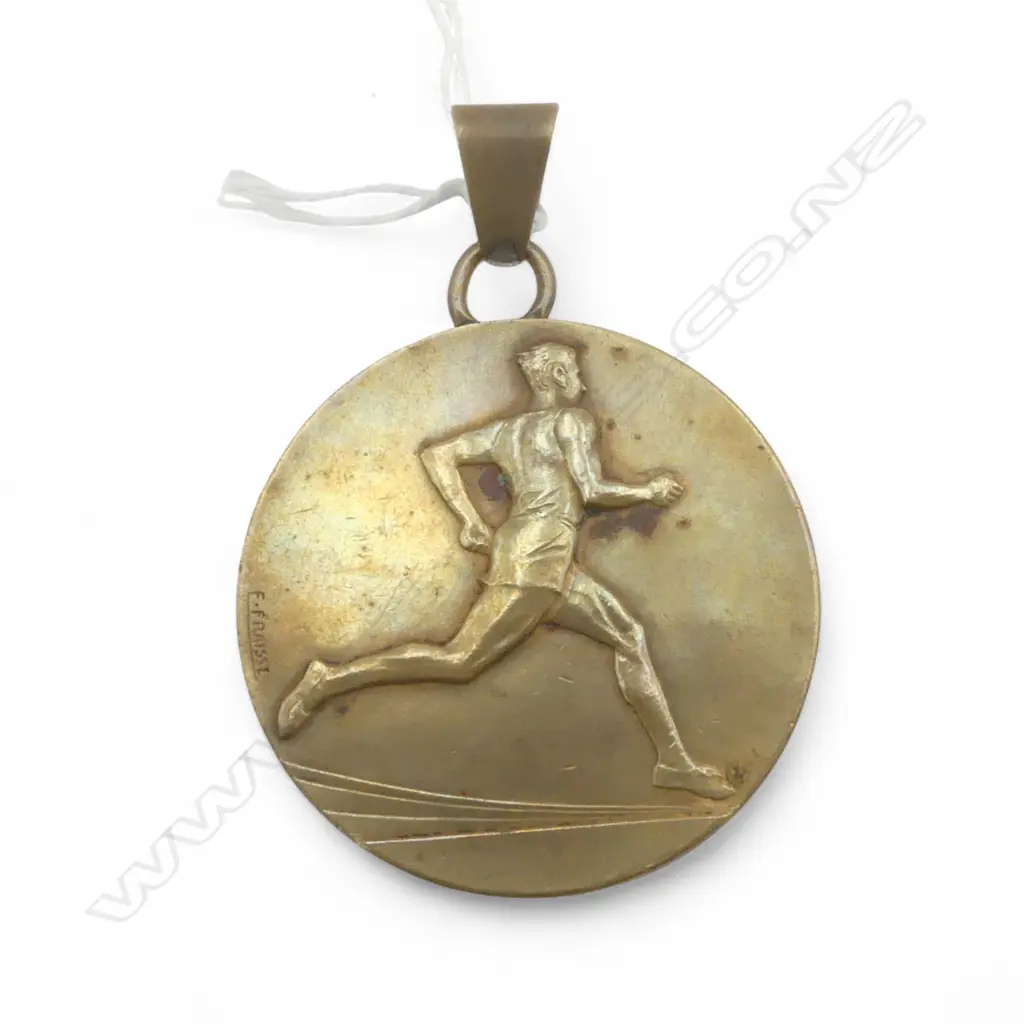 BRONZE MEDALLION, runner depicted on one side & '1951 Benefralux Luxembourg' other, Dia.46mm Image 1++
