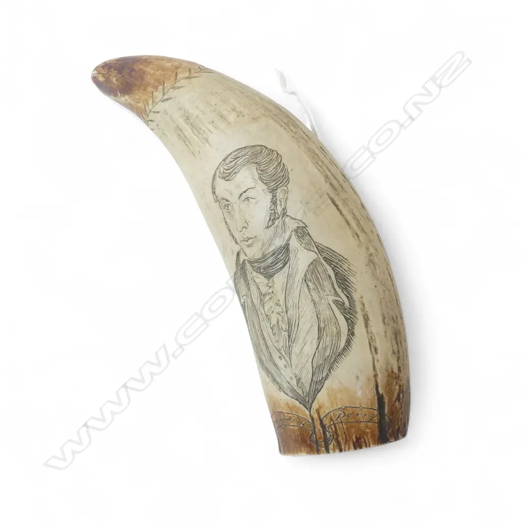 RESIN COPY SCRIMSHAW 'THE SHIP LAWRENCE' Image 1++