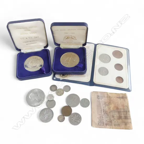 SMALL SELECTION WORLD COINS & MEDALLIONS