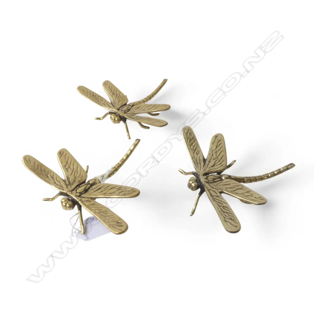 3 BRASS DRAGONFLIES L.110mm Image 1++
