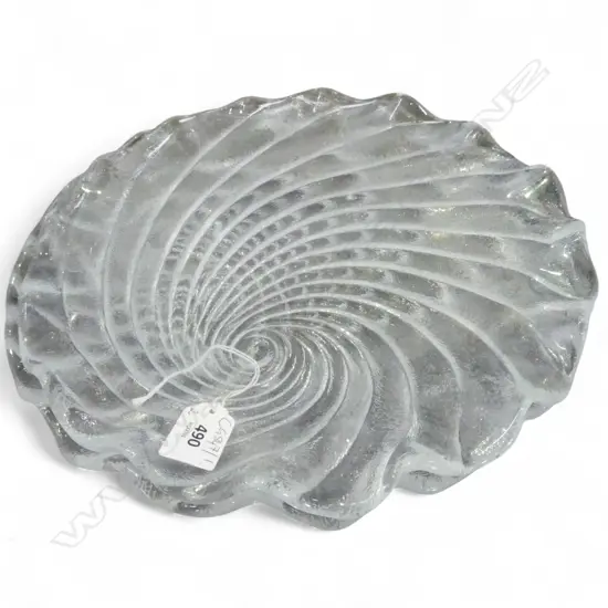 2 ITALIAN IVV SELEZIONE ART GLASS PLATTERS 310mm dia