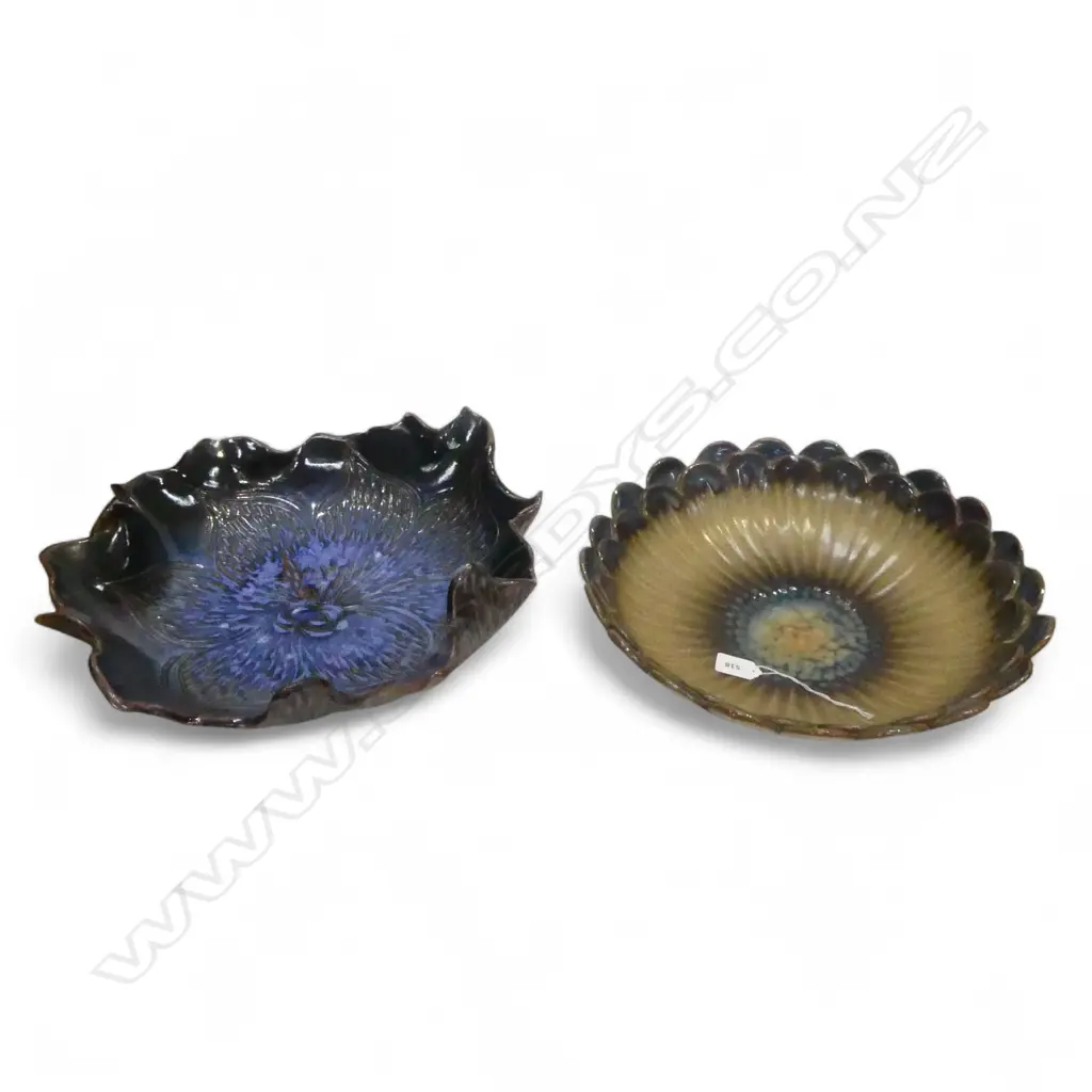  TWO NZ POTTERY BOWLS Dia.420mm some faults Image 1++