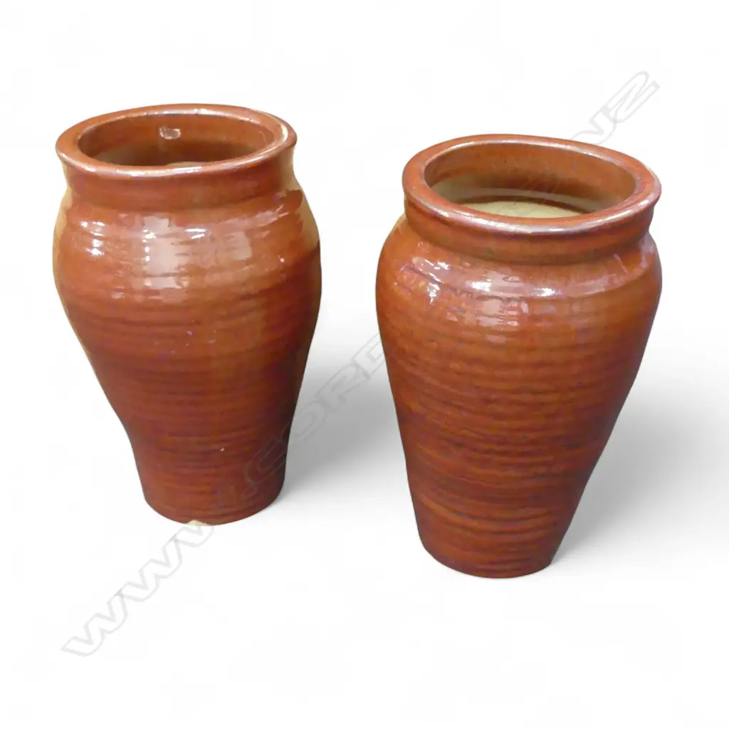 PR RED GLAZE GARDEN POTS H.310mm Image 1++
