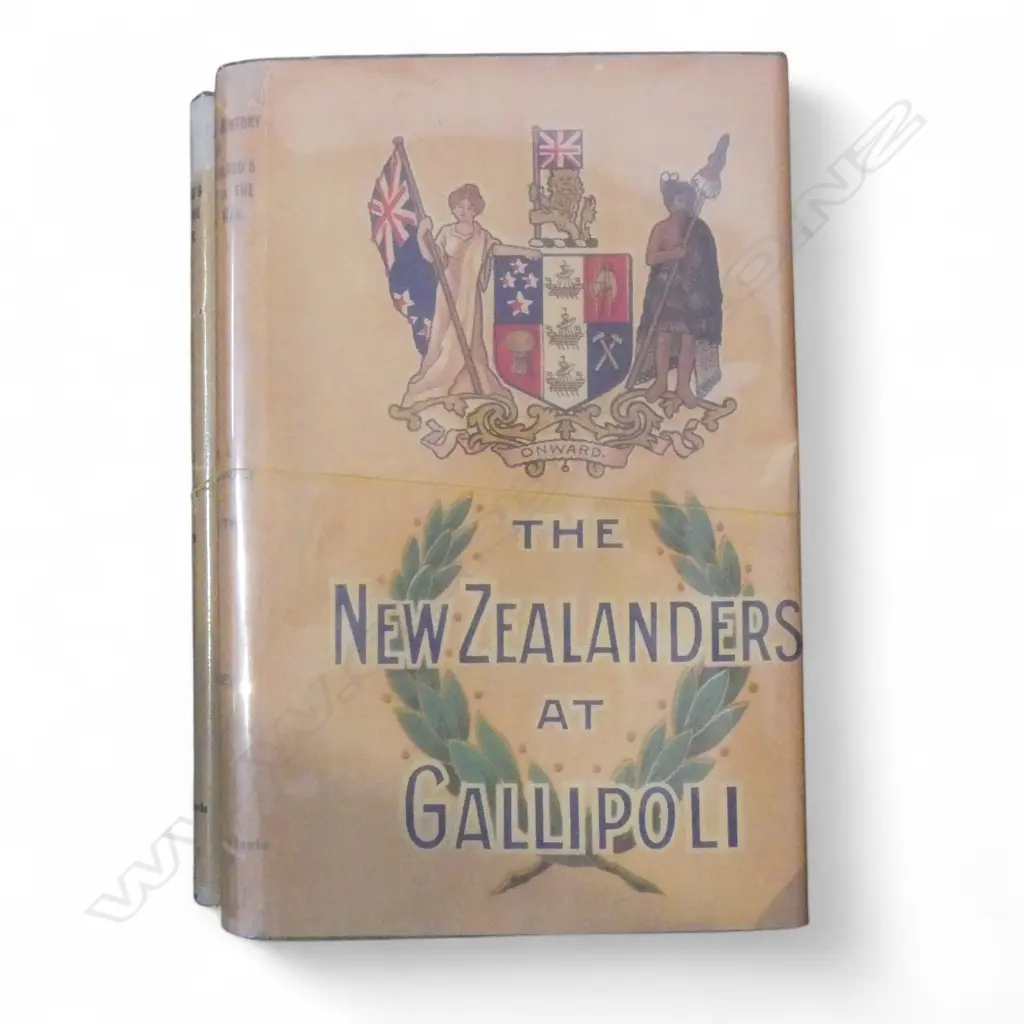 OFFICIAL HISTORY OF THE GREAT WAR VOLS. 1 N.Z. AT GALLIPOLI (NEW DC) + VOLS. 3 SINAI AND PALESTINE; FOLD OUT MAPS, 1921 Image 1++