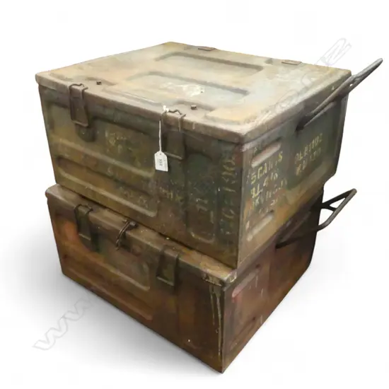 2 OLD AMMO CRATES '1942' 515x435x260mm