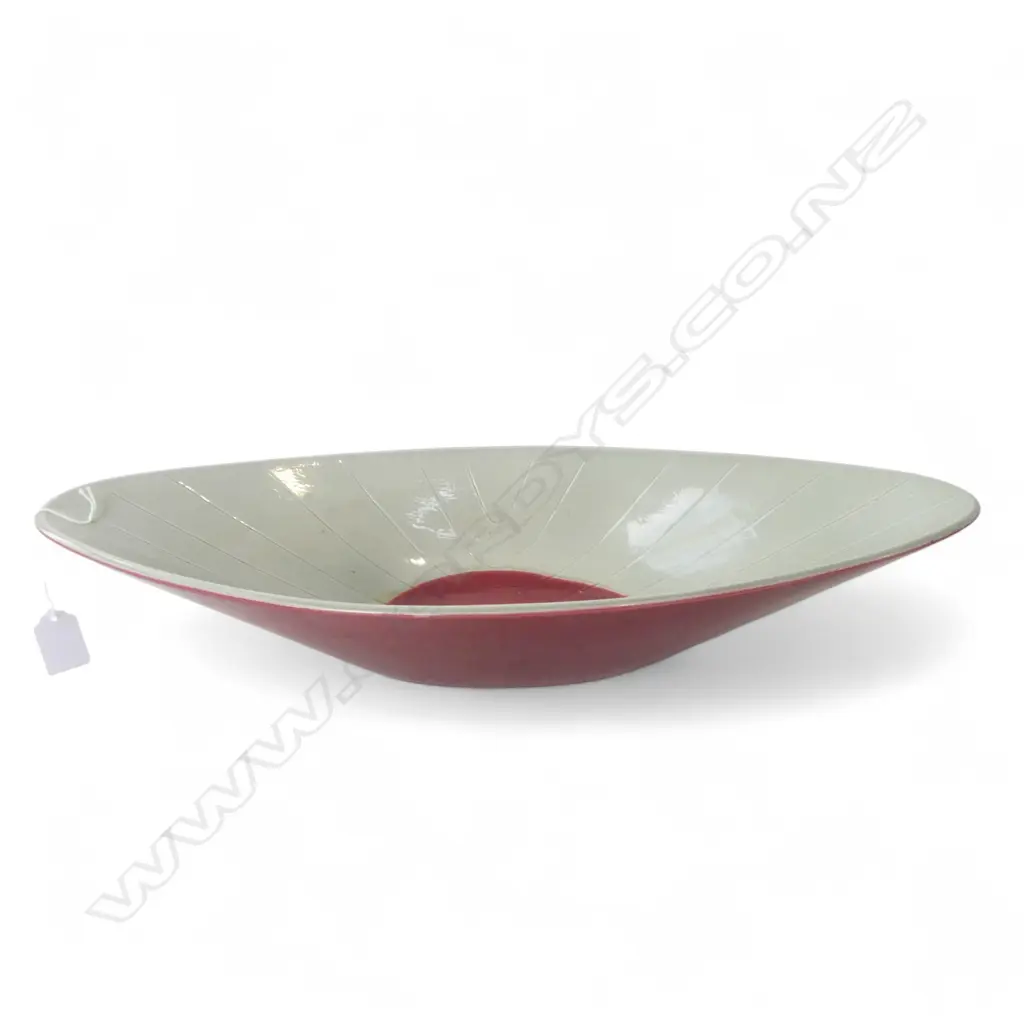 MID CENTURY SWEDISH STUDIO POTTERY GEOMETRIC BOWL L520MM Image 1++