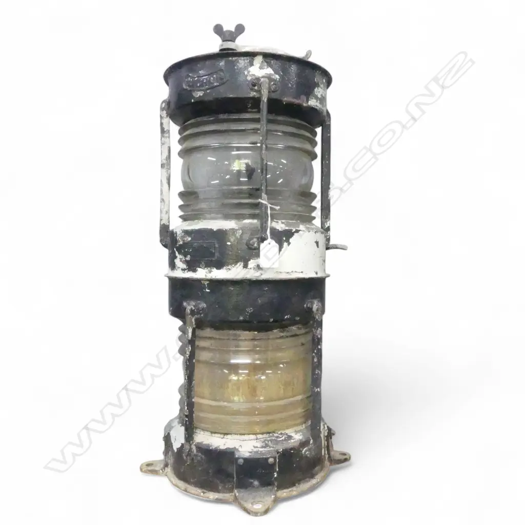 DOUBLE HEIGHT SHIPS ANCHOR LAMP,  PAINTED STEEL. H.650mm Image 1++