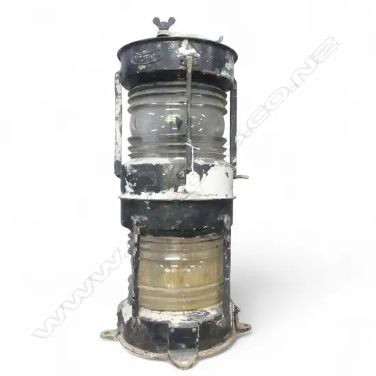 DOUBLE HEIGHT SHIPS ANCHOR LAMP,  PAINTED STEEL. H.650mm