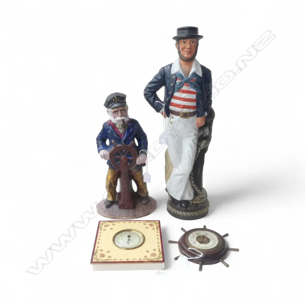 2 CERAMIC SEAMAN ORNS H560 TALLEST & 2 VIN WALL BAROMETERS DIA200MM Image 1++
