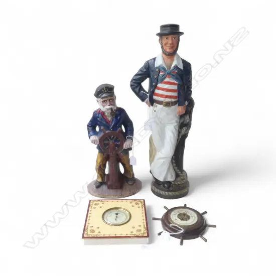 2 CERAMIC SEAMAN ORNS H560 TALLEST & 2 VIN WALL BAROMETERS DIA200MM