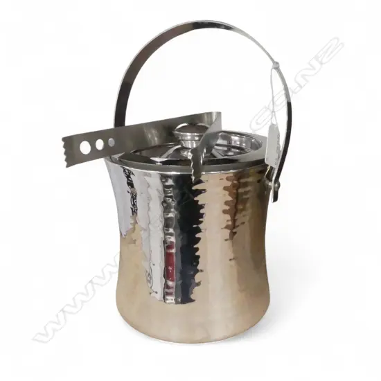 CHROME ICE BUCKET W. TONGS