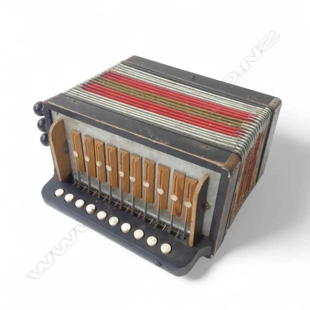 VINTAGE HAND HELD MUSICAL SQUEEZE BOX L280MM Image 1++