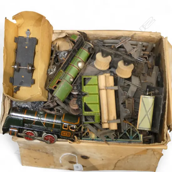 COLLECTION OF TRACKS, 2 ENGINES, CARRIAGES etc AND TRANSFORMER