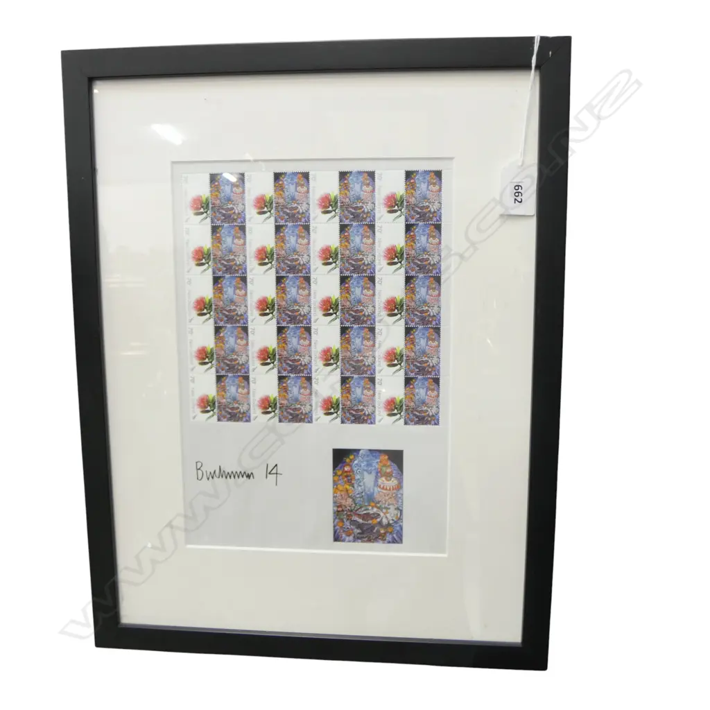 DEAN BUCHANAN: STILL LIFE NZPO STAMPS SIGNED & 1/5, 27CM X 19CM Image 1++