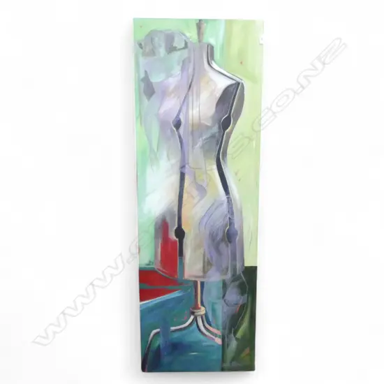 ADELE MITCHELL, MANNEQUIN, ACRLIC ON CANVAS 1490x505mm