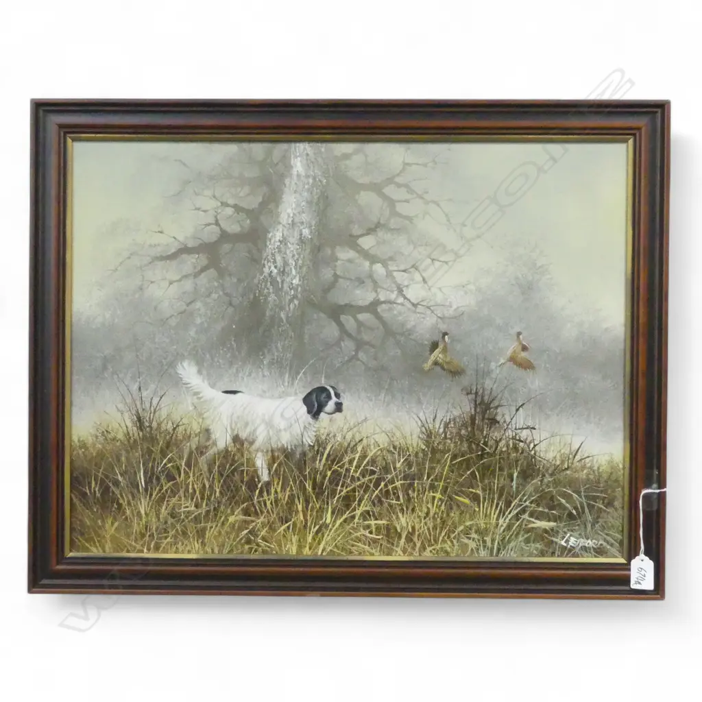 L. EIFORD OIL ON CANVAS 'HUNTING DOG' 450 x 600mm Image 1++